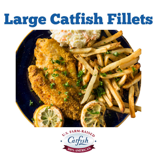 Large Catfish Fillets- 15 lb Box